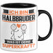 Halbbruder Tasse Geschenk für Halbbruder Geburtstag Lustiger Spruch Kaffee-Becher Was Ist Deine Superkraft Schwarz Trendation