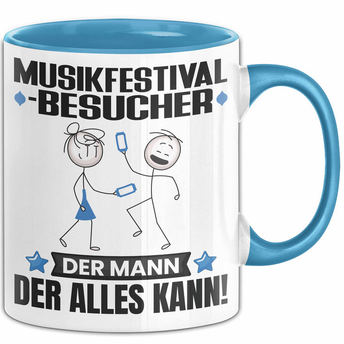 Musikfestival-Besucher Tasse Geschenk für Musikfestival-Besucher Der Mann Der Alles Kann Geschenkidee zum Geburtstag Blau Trendation