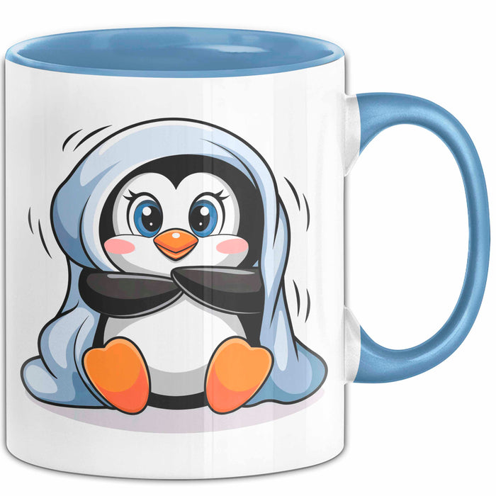 Pinguin Tier Tasse Geschenk Lustige Geschenkidee Spruch Blau Trendation