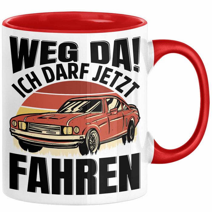 Führerschein Bestanden Geschenk Tasse Führerscheinprüfung Bestanden Geschenkidee Weg Da Ich Darf Jetzt Fahren Rot Trendation