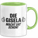 Gisela Tasse Geschenk Die Gisela Macht Dat Schon Geschenkidee Becher mit Name Grün Trendation