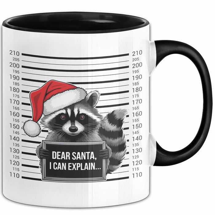 Waschbär Tasse Geschenk Dear Santa I Can Explain Geschenkidee Weihnachten Xmas Becher Trendation
