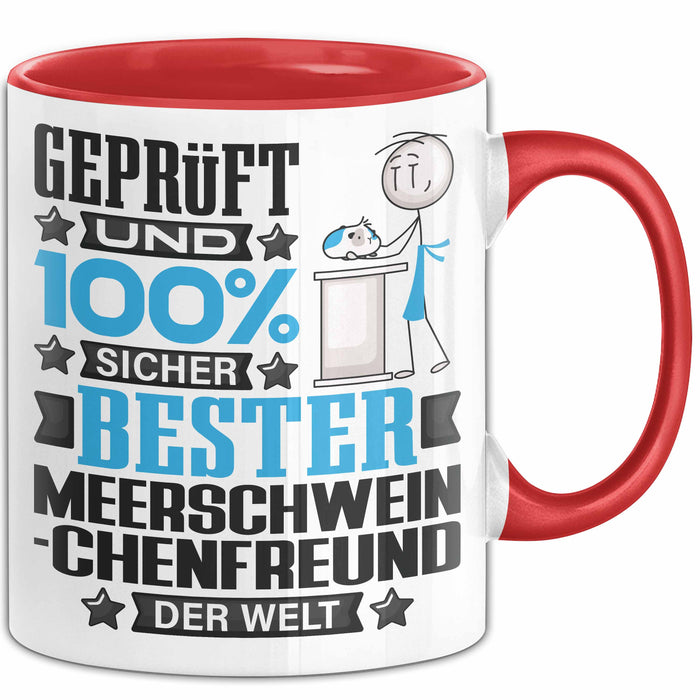 Meerschweinchenfreund Geschenk Lustiger Spruch für Meerschweinchenfreund Geschenkidee Bester Meerschweinchenfreund Der Welt Rot Trendation