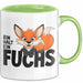 Fuchs Tierliebhaber Tasse Geschenk Lustige Geschenkidee Spruch Bin Halt Ein Fuchs Grün Trendation