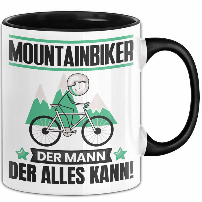Mountainbiker Tasse Geschenk für Mountainbiker Der Mann Der Alles Kann Geschenkidee zum Geburtstag Schwarz Trendation