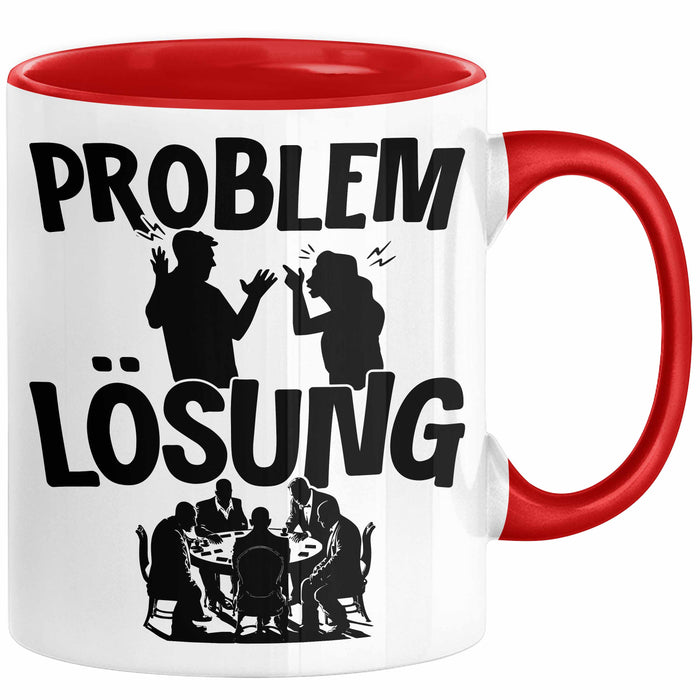 Poker Tasse Geschenk für Poker-Spieler Männer Geschenkidee Problem und Lösung Poker Spielen Kartenspielen Rot Trendation