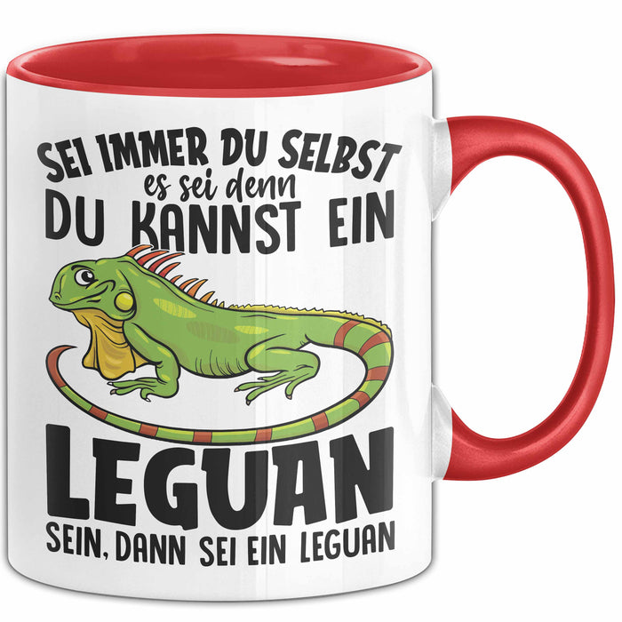 Leguan-Besitzer Tasse Geschenk Sei Immer Du Selbst Es Sei Denn Du Kannst Ein Leguan Sein Rot Trendation