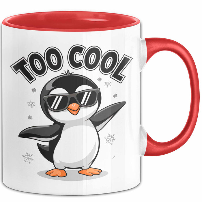 Pinguin Tier Tasse Geschenkidee Zu Cool für Vogel Fans Rot Trendation