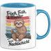 Krankenschwester Pflege Betreuung Tasse Geschenk Lustige Geschenkidee Spruch Frisch Froh & Munter Aus Der Nachtschicht Blau Trendation