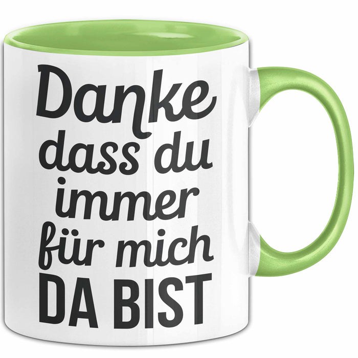 Freundschaft Tasse Geschenk Danke Dass Du Immer Da Bist Geschenkidee Grün Trendation