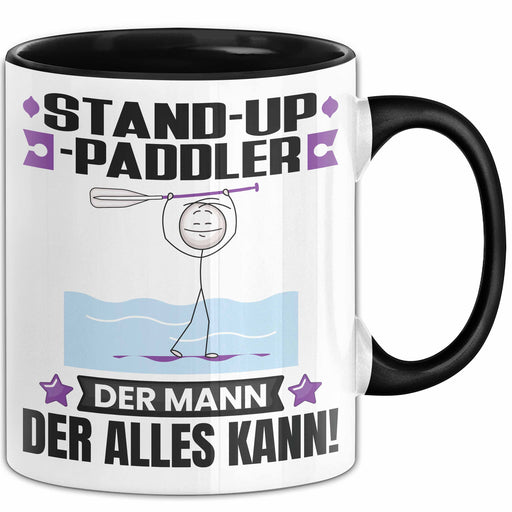 Stand-Up-Paddler Tasse Geschenk für Stand-Up-Paddler Der Mann Der Alles Kann Geschenkidee zum Geburtstag Schwarz Trendation