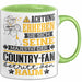Country-Fan Geschenk Tasse Lustiger Spruch Erheben Sie Sich Der Country-Fan Betritt den Raum Grün Trendation