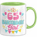 65. Geburtstag Tasse Frauen Mädchen Geschenkidee Lustig 65 Birthday Girl Lustiger Spruch Mutter Mama Oma Grün Trendation