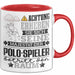 Polo-Spieler Geschenk Tasse Lustiger Spruch Erheben Sie Sich Der Polo-Spieler Betritt den Raum Rot Trendation