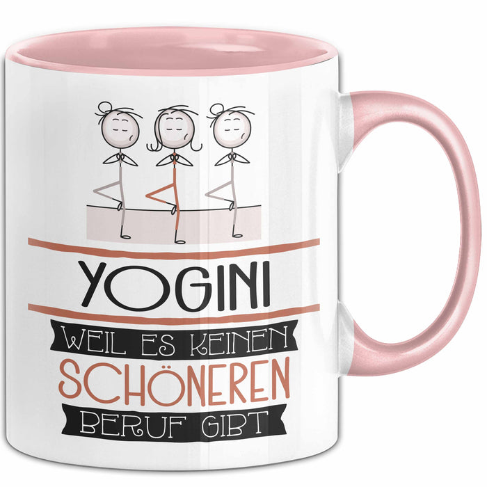 Yogini Weil Es Keinen Schöneren Beruf Gibt Tasse Geschenk für Eine Yogini Lustig Rosa Trendation