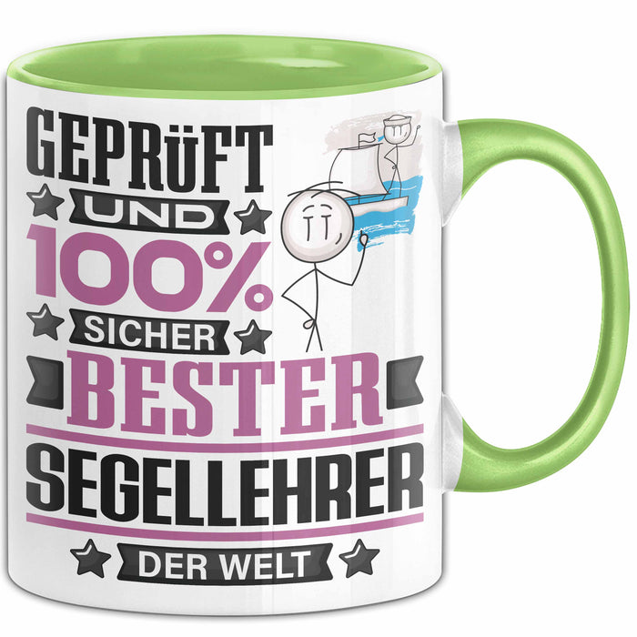 Segellehrer Geschenk Lustiger Spruch für Segellehrer Geschenkidee Bester Segellehrer Der Welt Grün Trendation