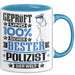 Polizist Geschenk Lustiger Spruch für Polizist Geschenkidee Bester Polizist Der Welt Blau Trendation