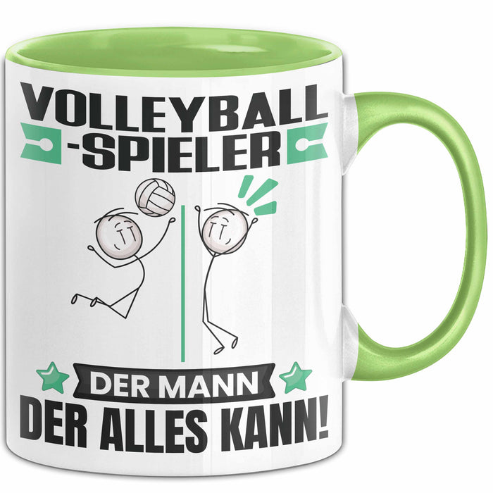 Volleyballspieler Tasse Geschenk für Volleyballspieler Der Mann Der Alles Kann Geschenkidee zum Geburtstag Grün Trendation