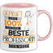Beste Professorin Der Welt Tasse Geschenk für Eine Professorin Geprüft Und Sicher Geschenkidee Geburtstag Weihnachten Rosa Trendation