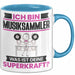 Musiksammler Tasse Geschenk für Musiksammler Geburtstag Lustiger Spruch Kaffee-Becher Was Ist Deine Superkraft Blau Trendation