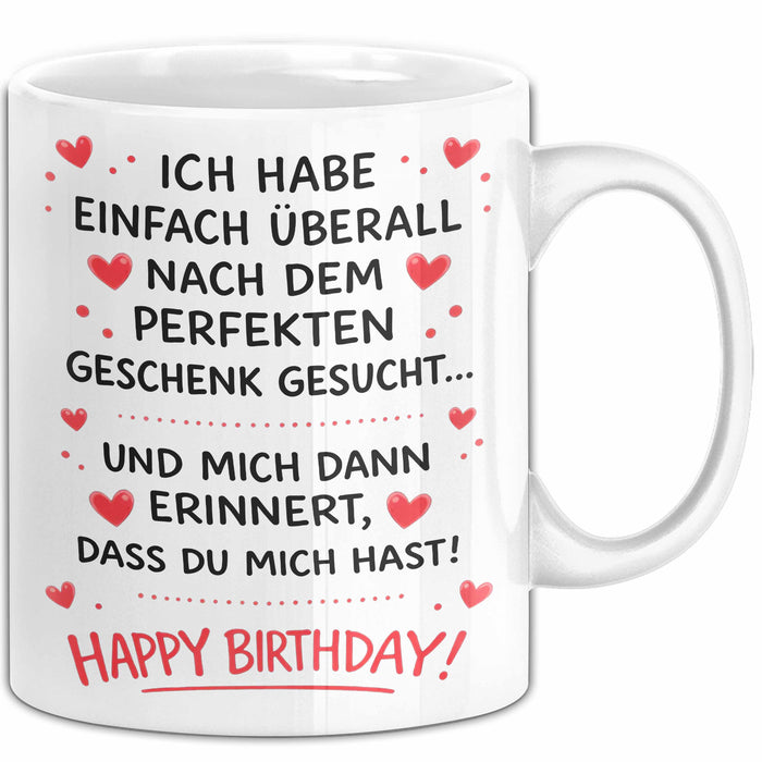 Geburtstagsfeier Sarkasmus Tasse Geschenk Lustige Geschenkidee Spruch Ich Habe Einfach Überall Nach Dem Perfekten Geschenk Gesucht Weiß Trendation