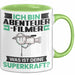 Abenteuerfilmer Tasse Geschenk für Abenteuerfilmer Geburtstag Lustiger Spruch Kaffee-Becher Was Ist Deine Superkraft Grün Trendation