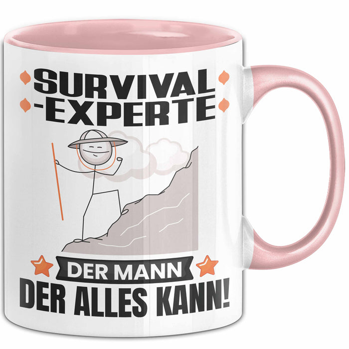 Survival-Experte Tasse Geschenk für Survival-Experte Der Mann Der Alles Kann Geschenkidee zum Geburtstag Rosa Trendation