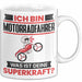 Motorradfahrer Tasse Geschenk für Motorradfahrer Geburtstag Lustiger Spruch Kaffee-Becher Was Ist Deine Superkraft Weiß Trendation