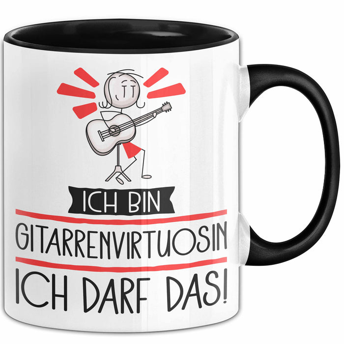 Geschenk für Gitarrenvirtuosin Tasse Lustige Geschenkidee Geburtstag Ich Bin Gitarrenvirtuosin Ich Darf Das Trendation