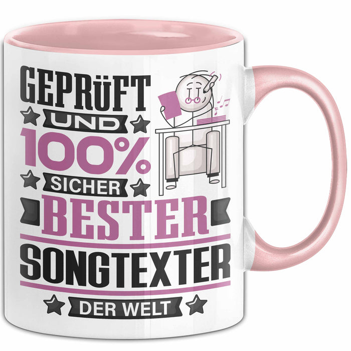 Songtexter Geschenk Lustiger Spruch für Songtexter Geschenkidee Bester Songtexter Der Welt Rosa Trendation