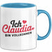 Claudia Tasse Geschenk Ich Bin Vollkommen Claudia Geschenkidee Geburtstag Blau Trendation