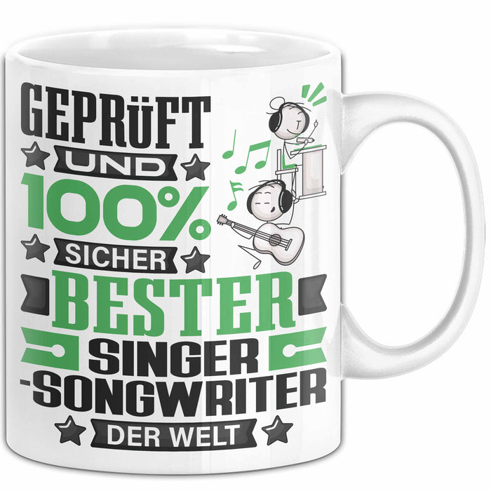 Singer-Songwriter Geschenk Lustiger Spruch für Singer-Songwriter Geschenkidee Bester Singer-Songwriter Der Welt Weiß Trendation