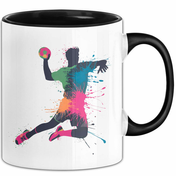 Handballspieler Tasse Geschenk Lustige Geschenkidee Spruch Schwarz Trendation