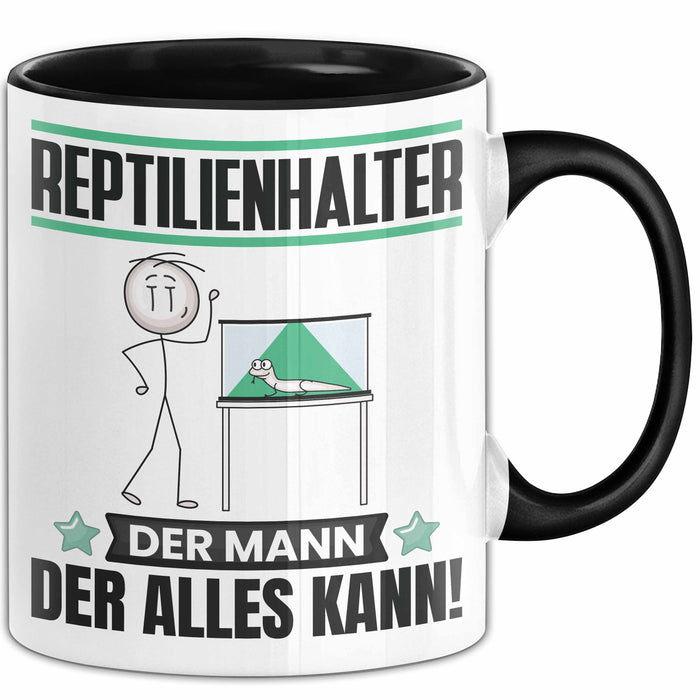 Reptilienhalter Tasse Geschenk für Reptilienhalter Der Mann Der Alles Kann Geschenkidee zum Geburtstag Schwarz Trendation