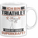 Triathlet Tasse Geschenk für Triathlet Geburtstag Lustiger Spruch Kaffee-Becher Was Ist Deine Superkraft Weiß Trendation
