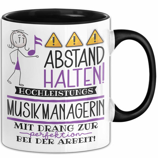 Musikmanagerin Tasse Geschenk Lustig Abstand Halten Hochleistungs-Musikmanagerin Mit Drang Zur Perfektion Bei Der Arbeit Trendation