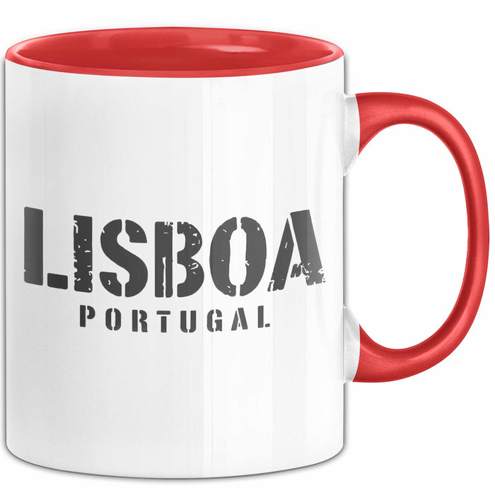 Lissabon Portugal Tasse Geschenk Lustige Geschenkidee Spruch Rot Trendation