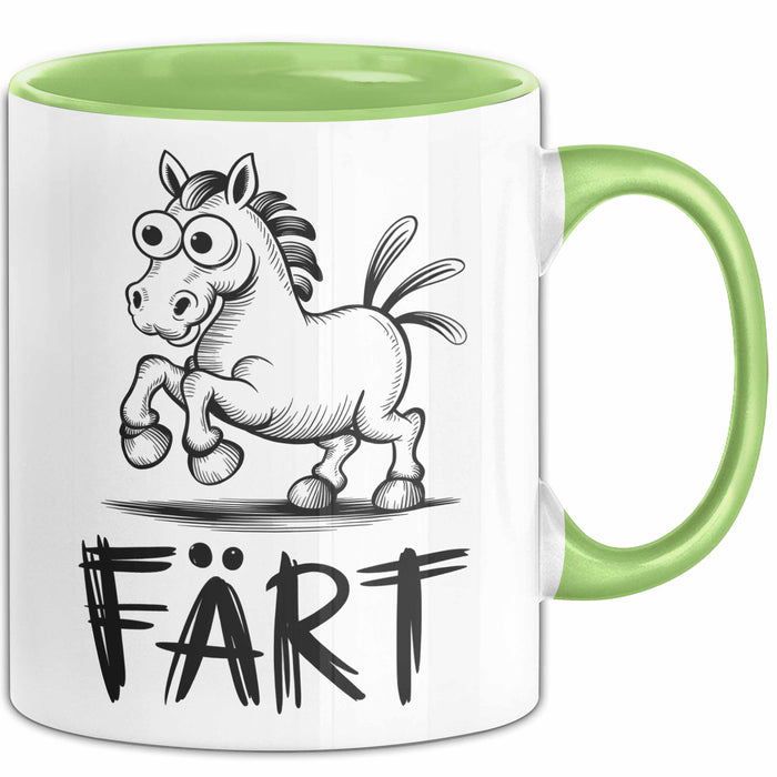 Pferde Tierliebhaber Tasse Geschenk Lustige Geschenkidee Spruch Färt Grün Trendation
