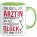 Aerztin Tasse Geschenk Eine Richtig Gute Aerztin Danke Geschenkidee Beruf Grün Trendation