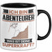 Abenteurer Tasse Geschenk für Abenteurer Geburtstag Lustiger Spruch Kaffee-Becher Was Ist Deine Superkraft Schwarz Trendation