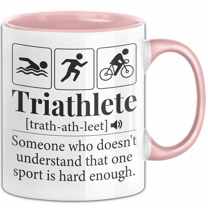 Triathlon Geschenk Tasse Iron Becher Mann Trathlet Geschenkidee Lustiger Spruch Rosa Trendation