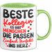 Bürokollege Tasse Geschenk Lustige Geschenkidee Spruch Beste Kollegin Grün Trendation