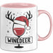 Rotwein-Trinker Tasse Geschenk Weindeer Weihnachten Geschenkidee Für Rot-Weintrinker Kaffee-Becher Rosa Trendation