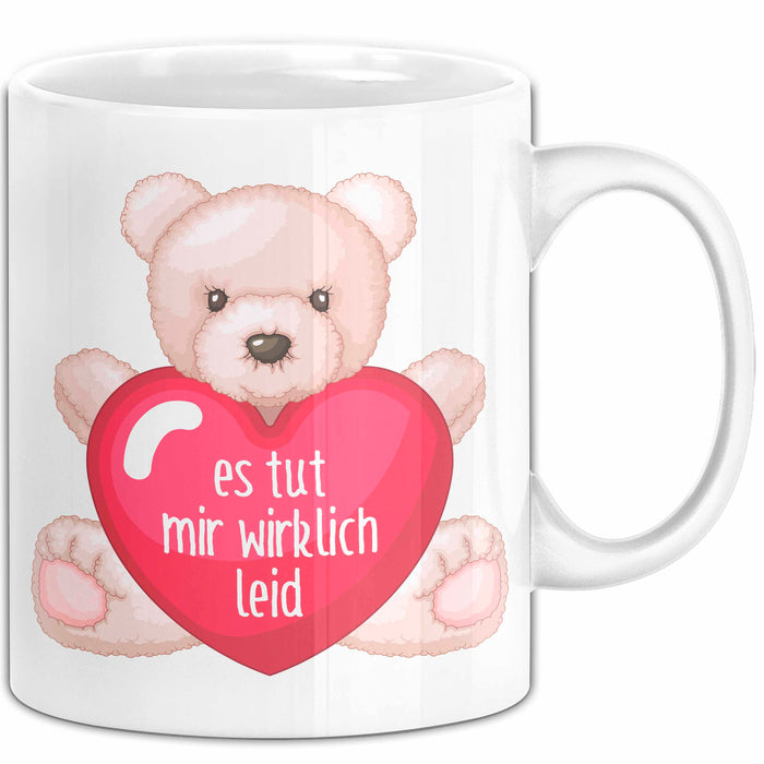 Entschuldigung Tasse Es Tur Mir Wirklich Leid Geschenkidee Sorry Becher Weiß Trendation