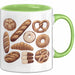 Arten Von Brot Tasse Geschenk Brotarten Baguette Croissant Bagel Kaffee-Becher Grün Trendation