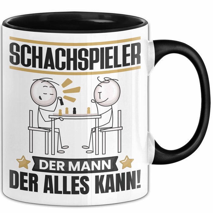 Schachspieler Tasse Geschenk für Schachspieler Der Mann Der Alles Kann Geschenkidee zum Geburtstag Schwarz Trendation