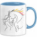 Pferde Tierliebhaber Tasse Geschenk Lustige Geschenkidee Spruch Blau Trendation