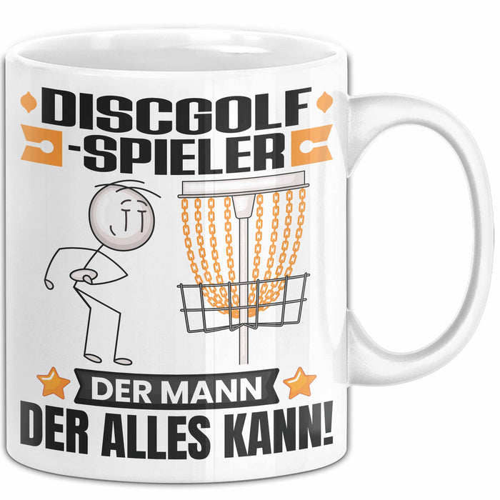 Discgolf-Spieler Tasse Geschenk für Discgolf-Spieler Der Mann Der Alles Kann Geschenkidee zum Geburtstag Weiß Trendation