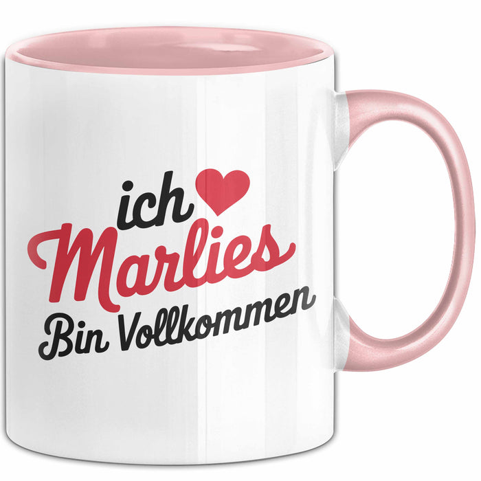 Marlies Tasse Geschenk Ich Bin Vollkommen Marlies Geschenkidee Geburtstag Rosa Trendation
