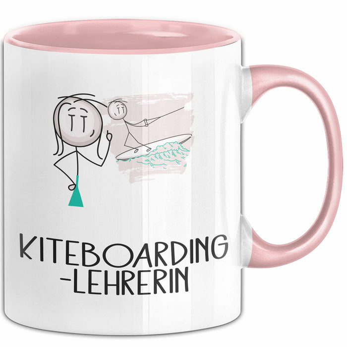 Geschenk für Kiteboarding-Lehrerin Tasse Lustige Geschenkidee Geburtstag Ich Bin Kiteboarding-Lehrerin Ich Darf Das Rosa Trendation
